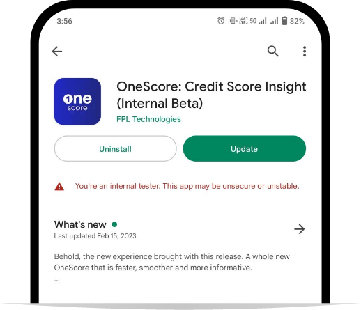 Update your OneScore app